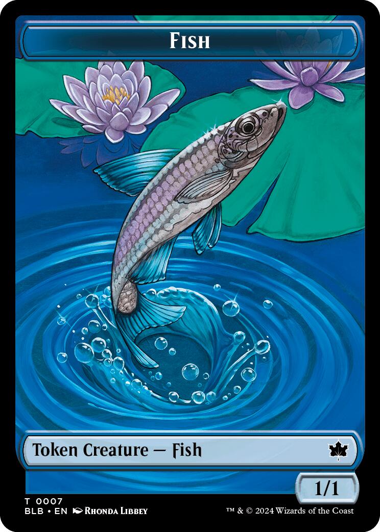 Bird (011) // Fish Double-Sided Token [Bloomburrow Commander Tokens] | Empire Gaming NC