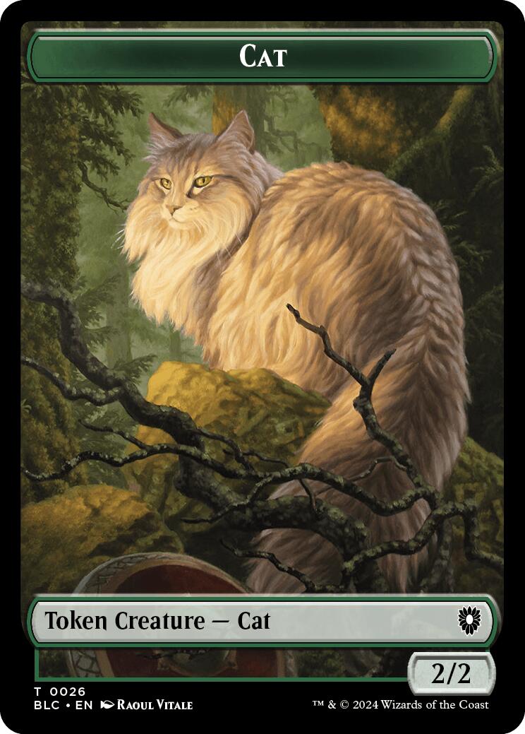 Cat // Beast (025) Double-Sided Token [Bloomburrow Commander Tokens] | Empire Gaming NC