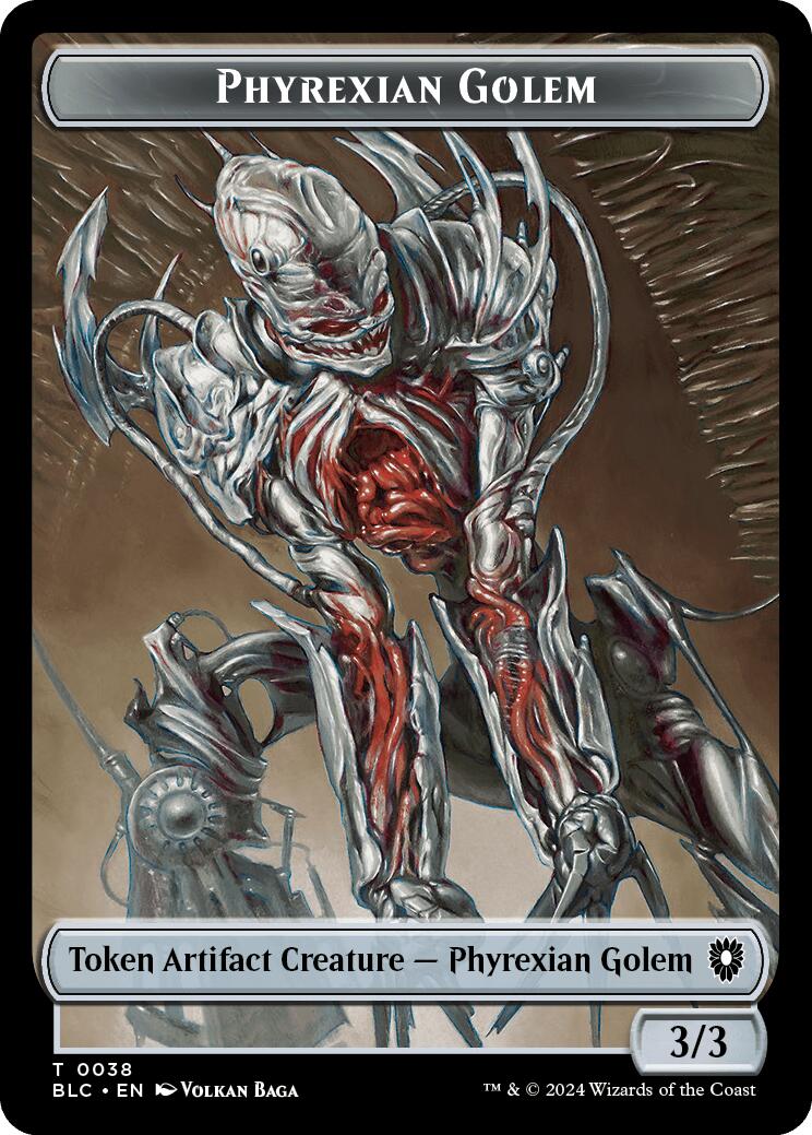 Phyrexian Golem // Faerie Double-Sided Token [Bloomburrow Commander Tokens] | Empire Gaming NC