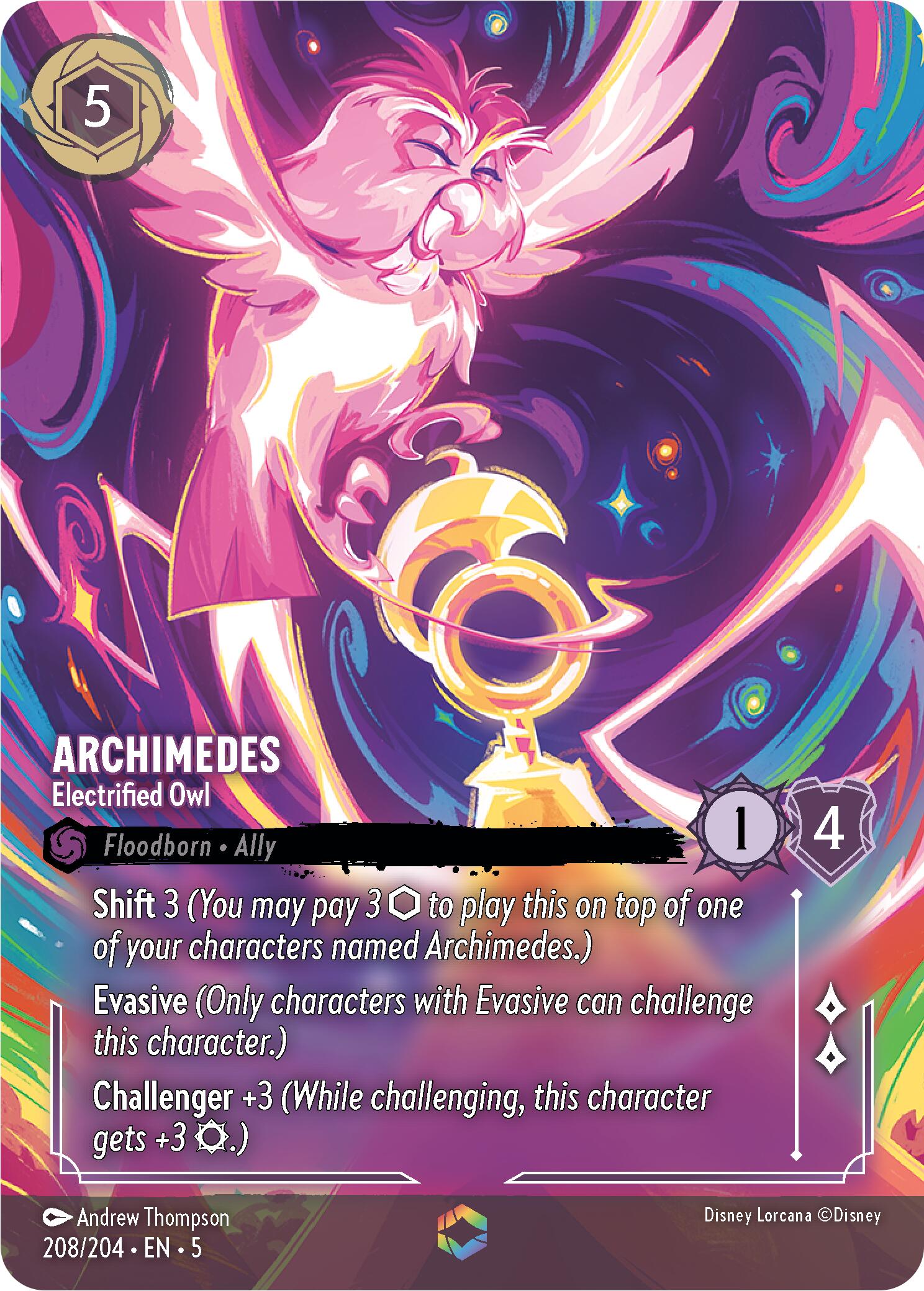 Archimedes - Electrified Owl (Enchanted) (208/204) [Shimmering Skies] | Empire Gaming NC