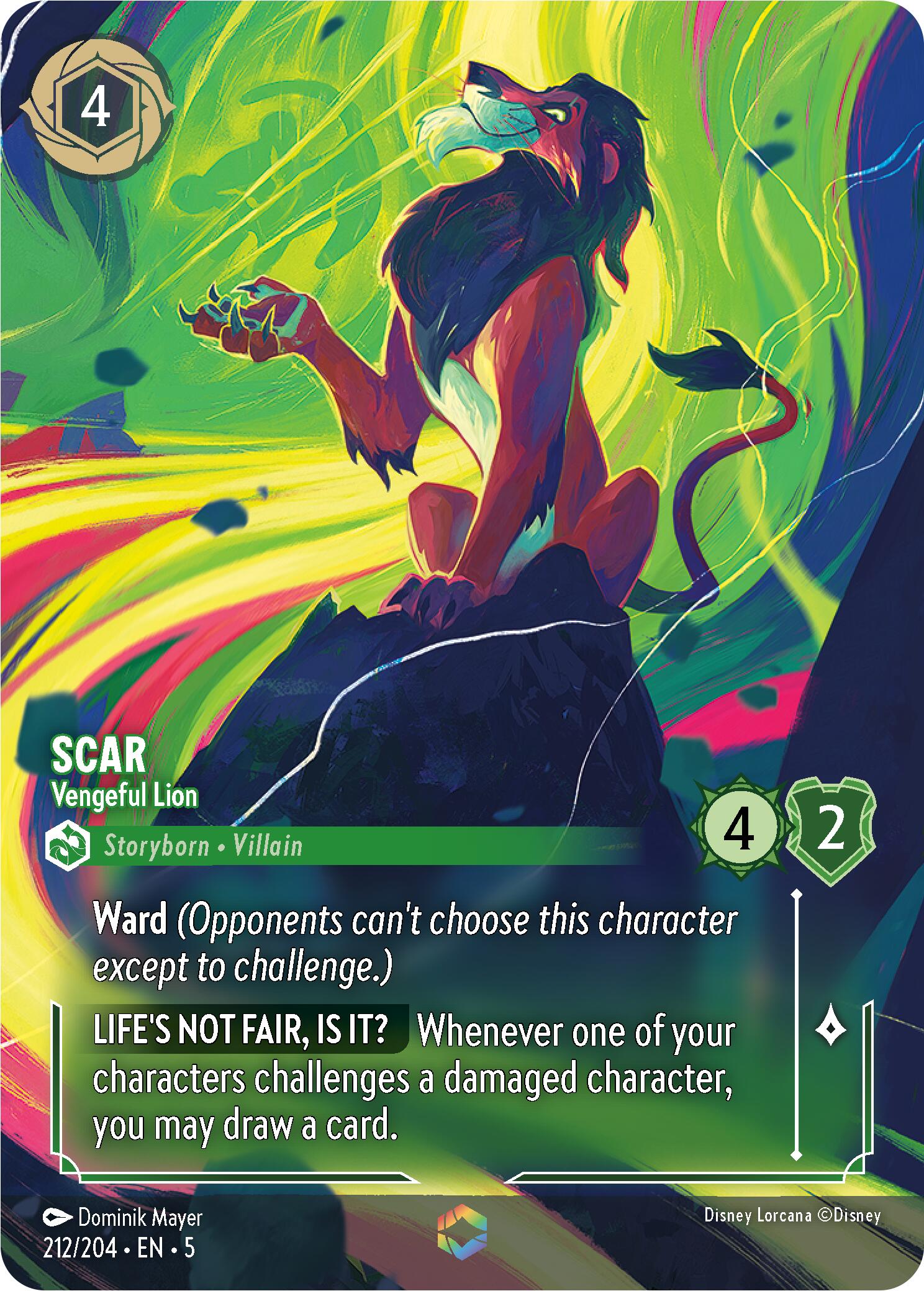 Scar - Vengeful Lion (Enchanted) (212/204) [Shimmering Skies] | Empire Gaming NC