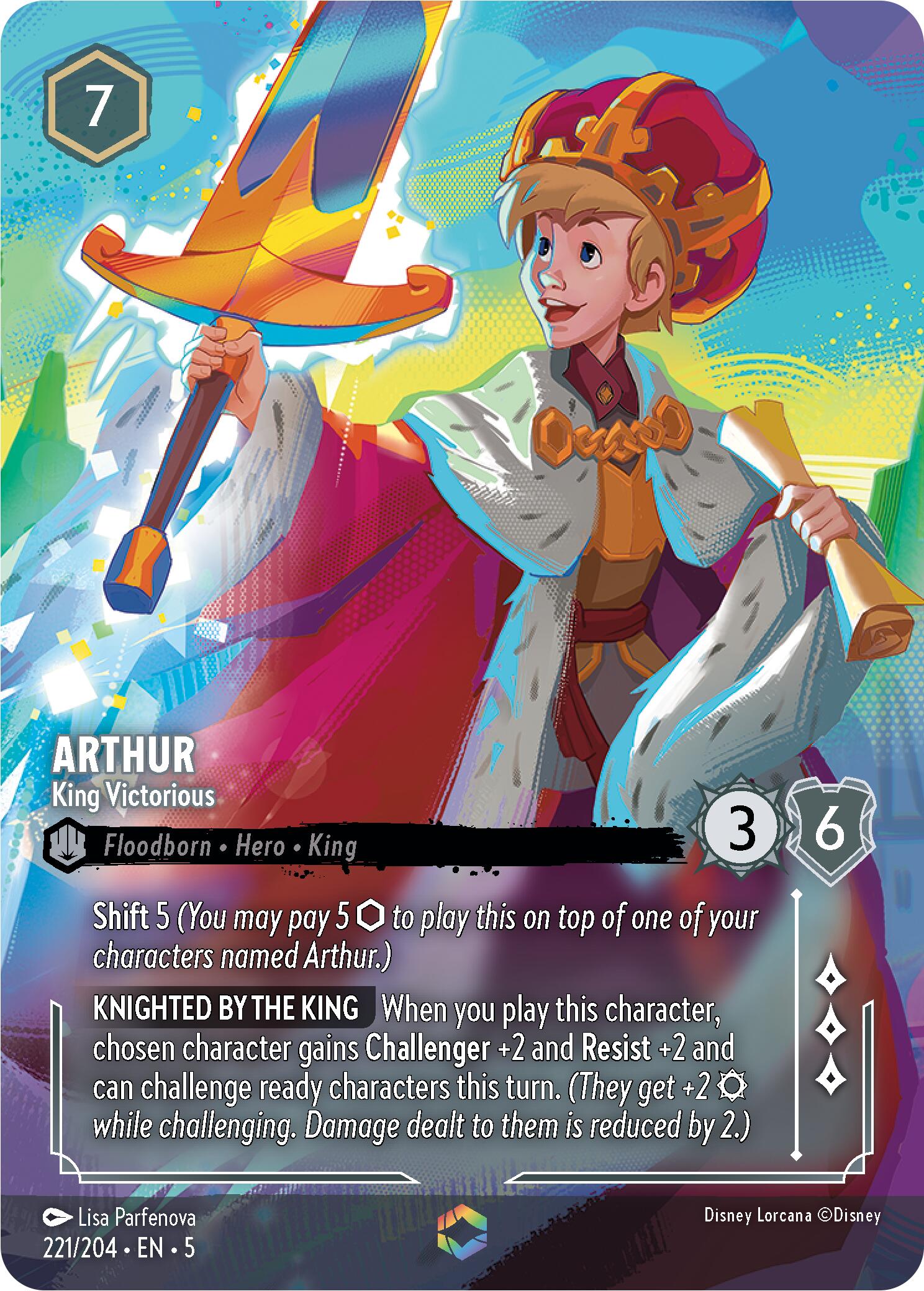 Arthur - King Victorious (Enchanted) (221/204) [Shimmering Skies] | Empire Gaming NC