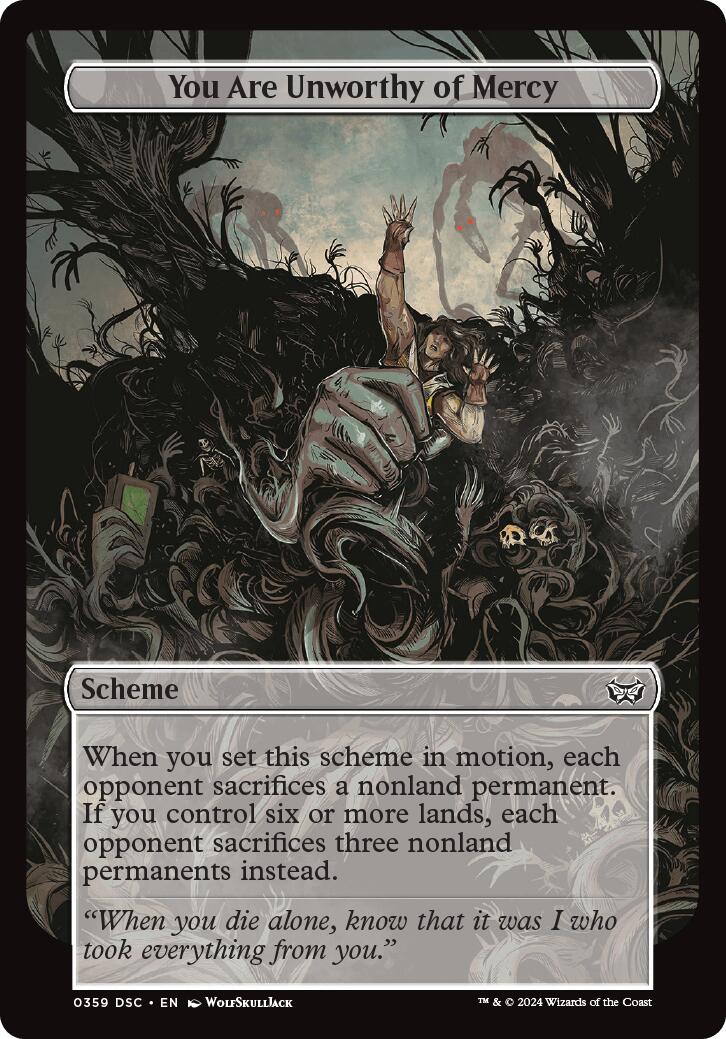 You Are Unworthy of Mercy (Full Art) [Duskmourn: Archenemy] | Empire Gaming NC