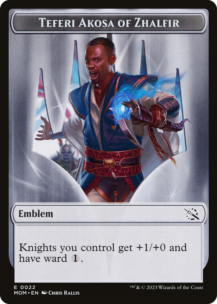 Treasure (21) // Teferi Akosa of Zhalfir Emblem Double-Sided Token [March of the Machine Tokens] | Empire Gaming NC