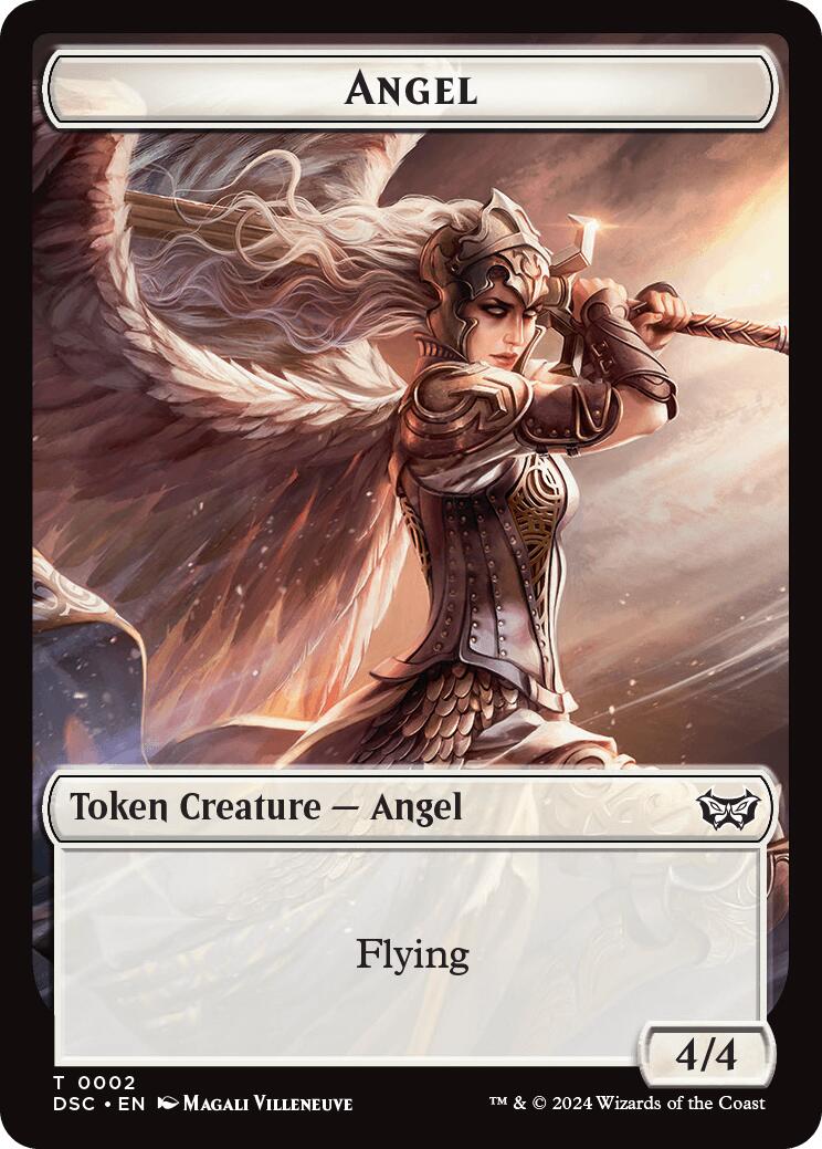 Angel // Glimmer Double-Sided Token [Duskmourn: House of Horror Commander Tokens] | Empire Gaming NC