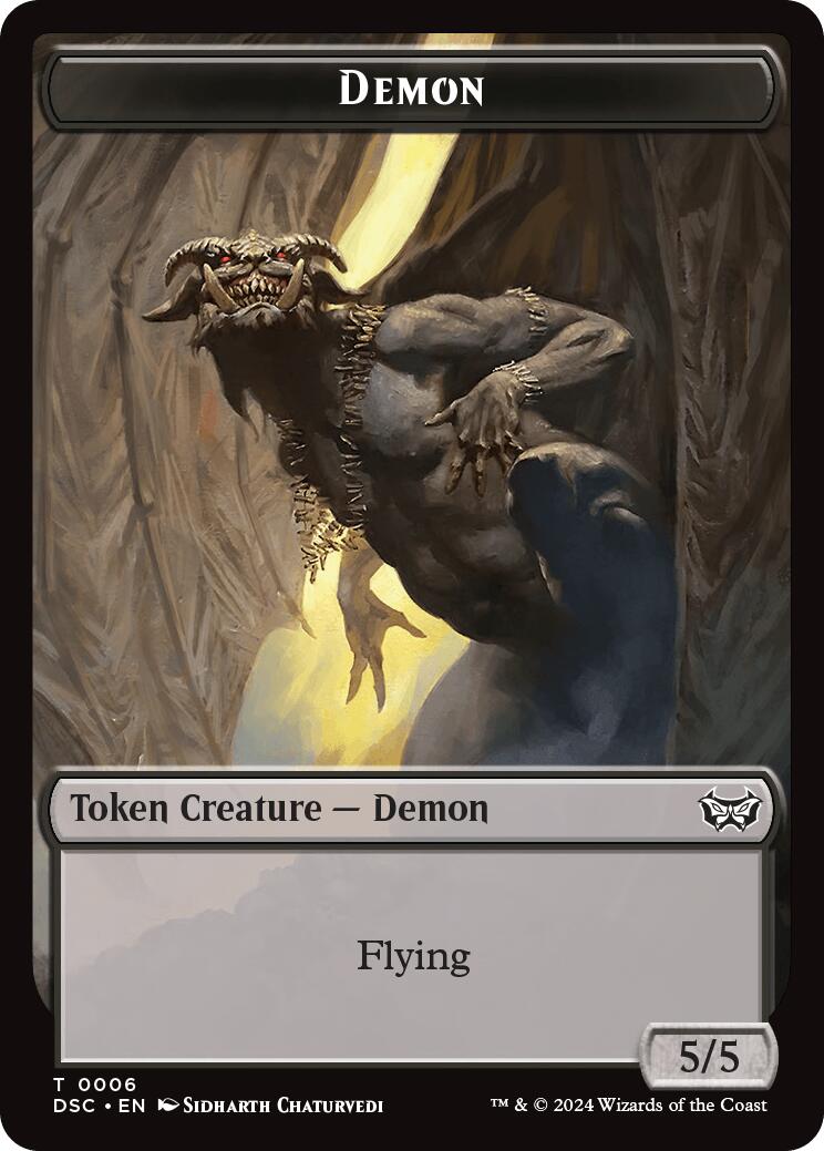 Demon // Bird Double-Sided Token [Duskmourn: House of Horror Commander Tokens] | Empire Gaming NC