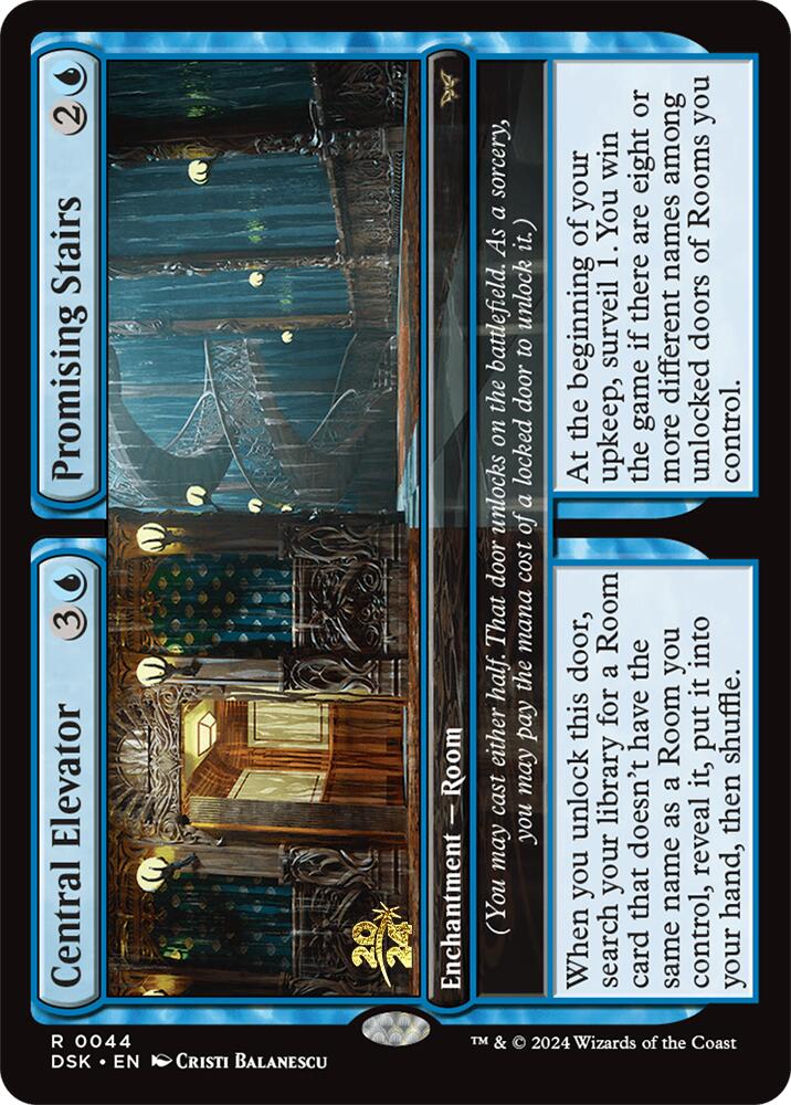 Central Elevator // Promising Stairs [Duskmourn: House of Horror Prerelease Promos] | Empire Gaming NC