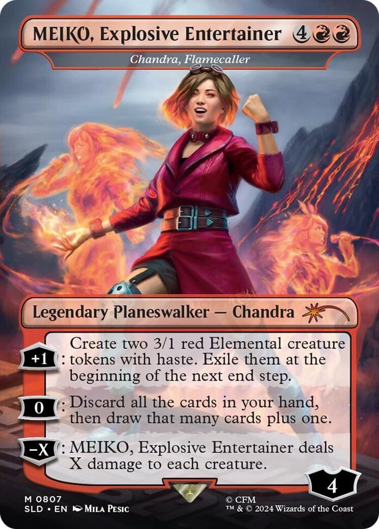 MEIKO, Explosive Entertainer - Chandra, Flamecaller (Rainbow Foil) [Secret Lair Drop Series] | Empire Gaming NC
