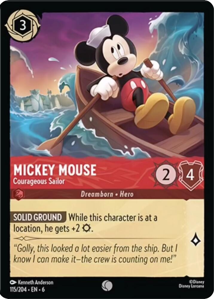 Mickey Mouse - Courageous Sailor (115/204) [Azurite Sea] | Empire Gaming NC