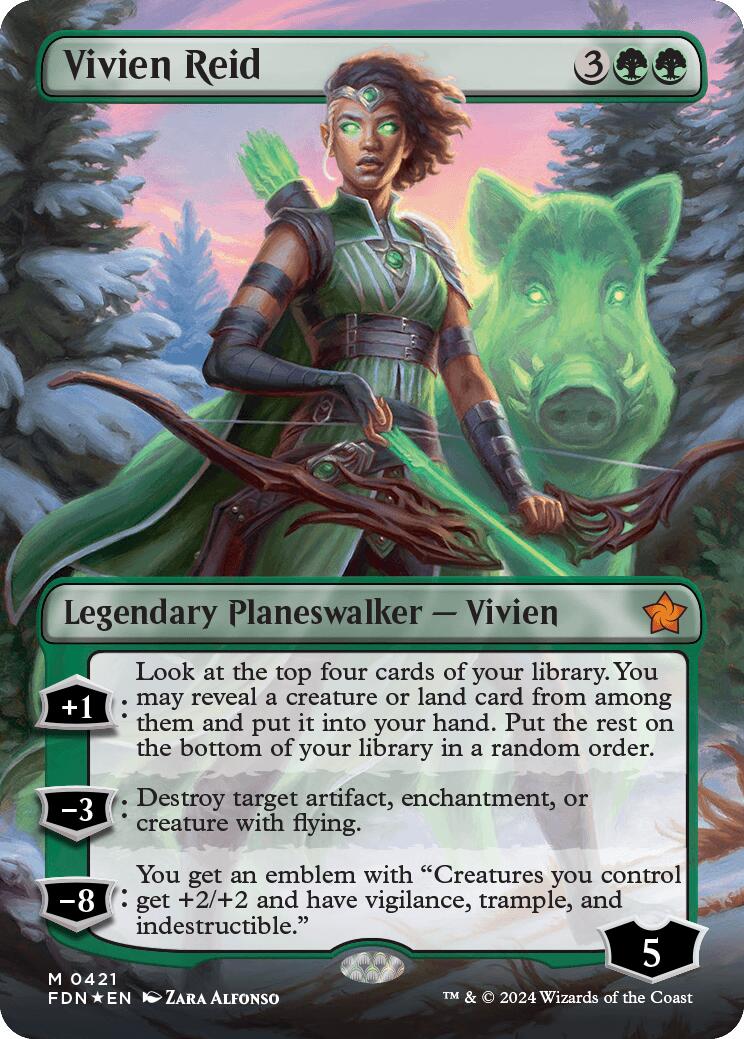 Vivien Reid (Borderless) (Mana Foil) [Foundations] | Empire Gaming NC