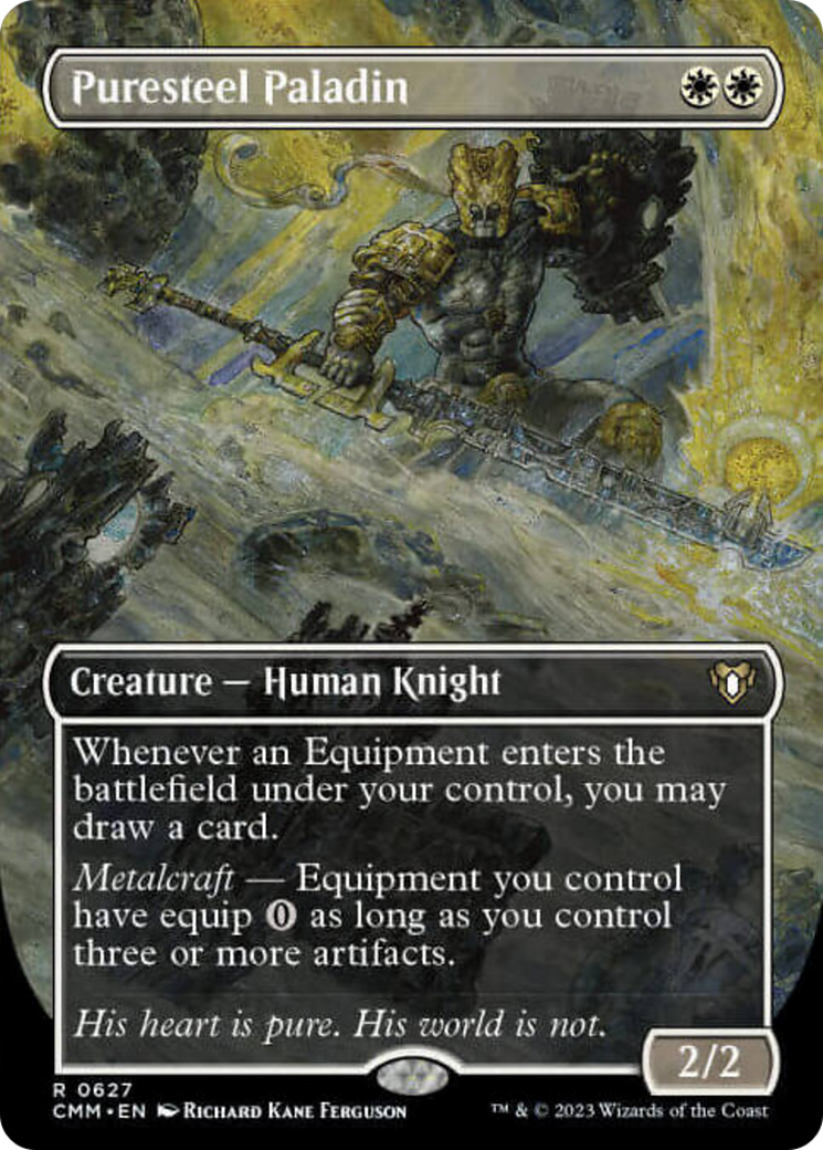 Puresteel Paladin (Borderless Alternate Art) [Commander Masters] | Empire Gaming NC