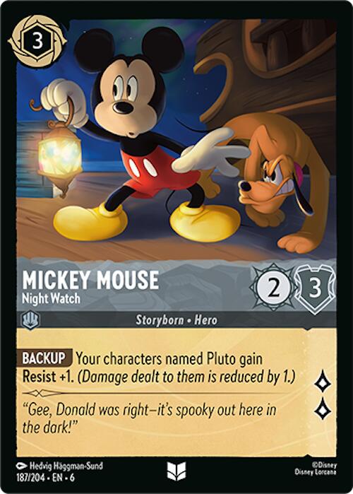 Mickey Mouse - Night Watch (187/204) [Azurite Sea] | Empire Gaming NC