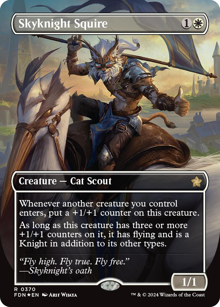 Skyknight Squire (Borderless) (Mana Foil) [Foundations] | Empire Gaming NC