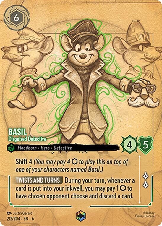 Basil - Disguised Detective (Enchanted) (212/204) [Azurite Sea] | Empire Gaming NC
