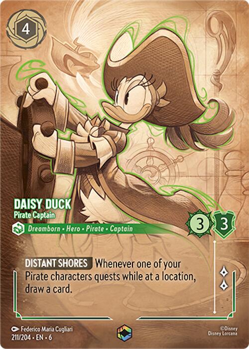 Daisy Duck - Pirate Captain (Enchanted) (211/204) [Azurite Sea] | Empire Gaming NC