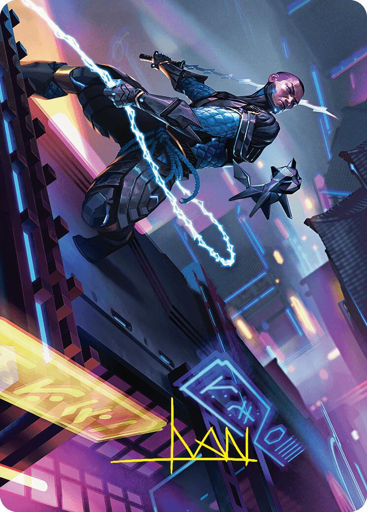 Kaito, Cunning Infiltrator Art Card (51/54) (Gold-Stamped Signature) [Foundations Art Series] | Empire Gaming NC