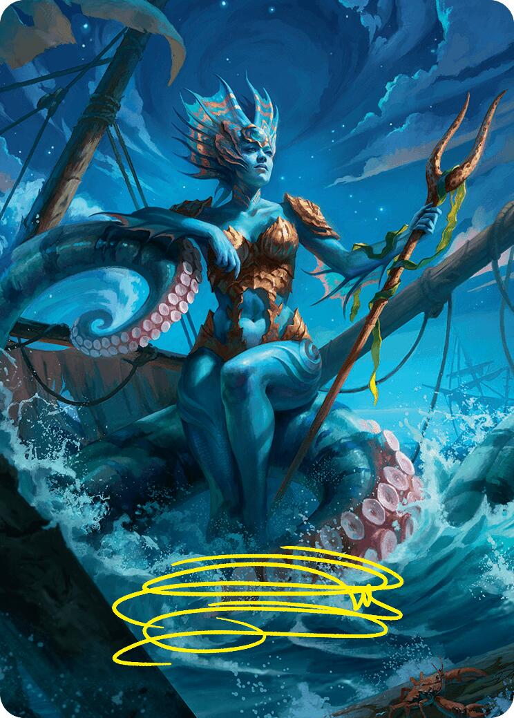 Kiora, the Rising Tide Art Card (30/54) (Gold-Stamped Signature) [Foundations Art Series] | Empire Gaming NC