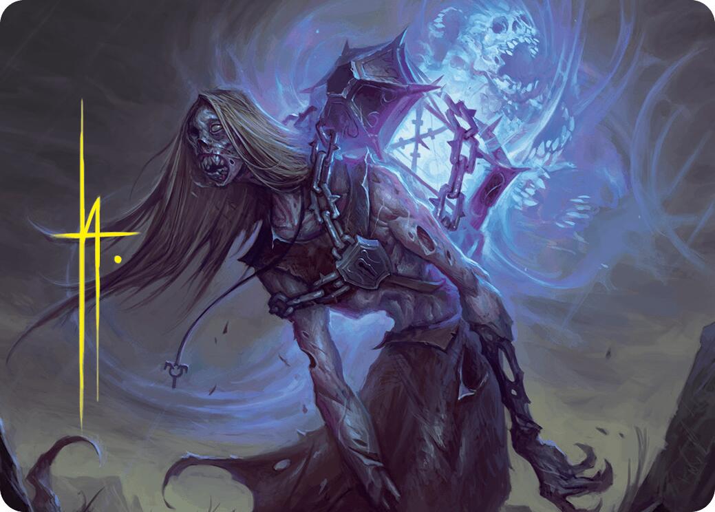 Soul-Shackled Zombie Art Card (9/54) (Gold-Stamped Signature) [Foundations Art Series] | Empire Gaming NC
