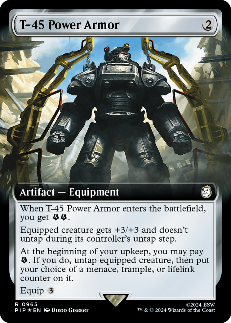 T-45 Power Armor (Extended Art) (Surge Foil) [Fallout] | Empire Gaming NC