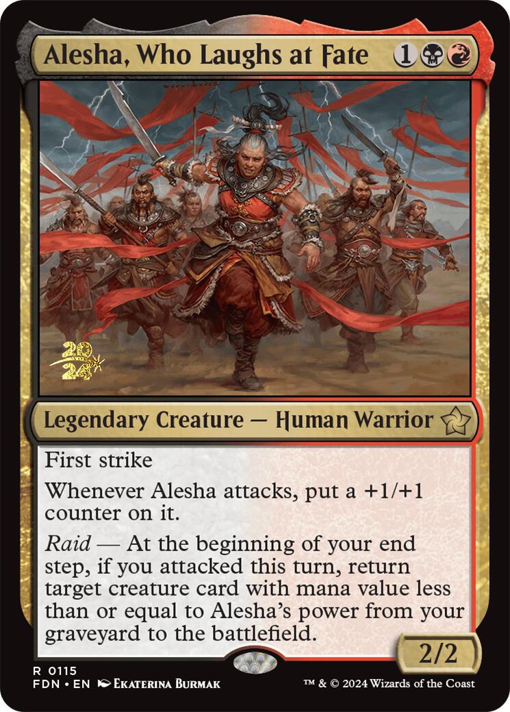 Alesha, Who Laughs at Fate [Foundations Prerelease Promos] | Empire Gaming NC