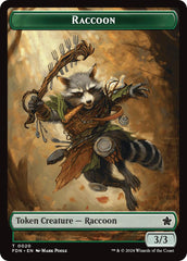 Elf Warrior // Raccoon Doubled-Sided Token [Foundations Tokens] | Empire Gaming NC