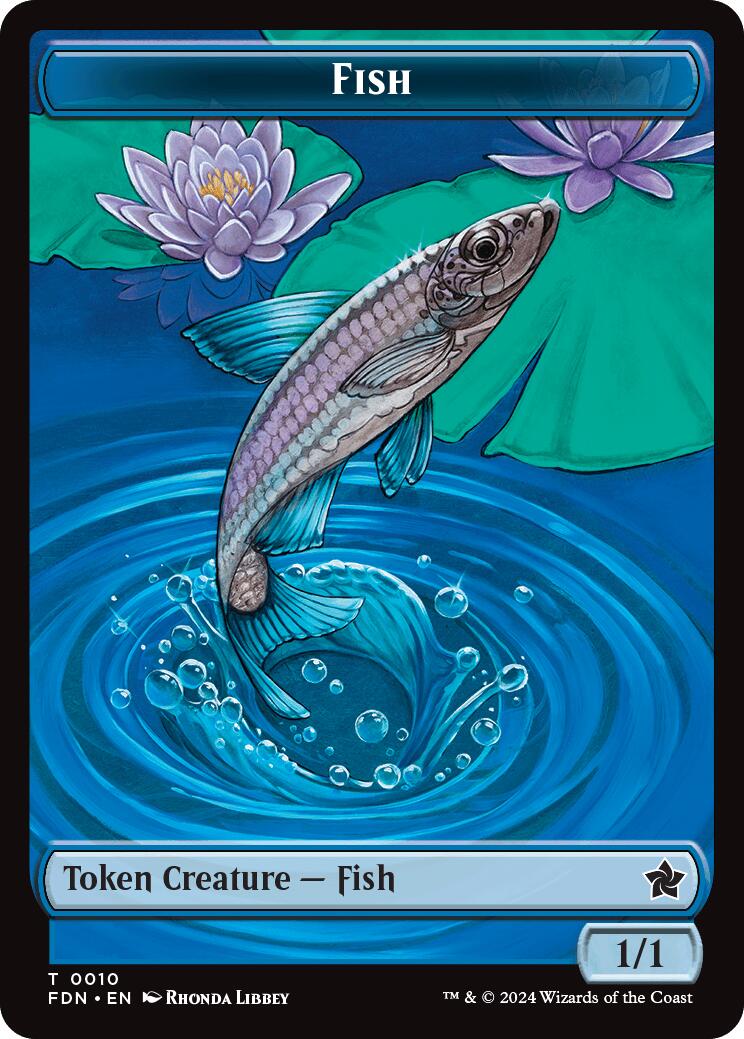 Faerie // Fish Doubled-Sided Token [Foundations Tokens] | Empire Gaming NC