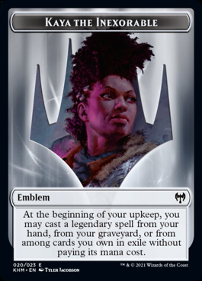 Kaya the Inexorable Emblem [Kaldheim Tokens] | Empire Gaming NC