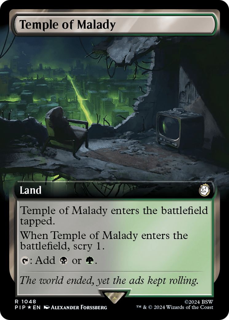 Temple of Malady (Extended Art) (Surge Foil) [Fallout] | Empire Gaming NC