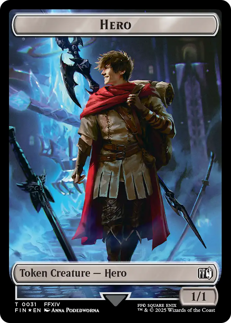 Hero (0031) // Wizard (0035) Double-Sided Token (Surge Foil) [FINAL FANTASY Tokens] | Empire Gaming NC