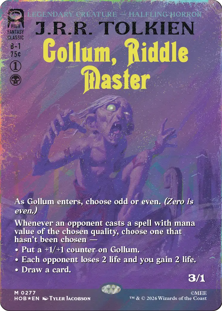 Gollum, Riddle Master (Borderless) (Surge Foil) [The Hobbit] | Empire Gaming NC