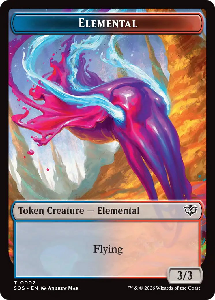 Elemental (0002) // Treasure Double-Sided Token [Secrets of Strixhaven Tokens] | Empire Gaming NC