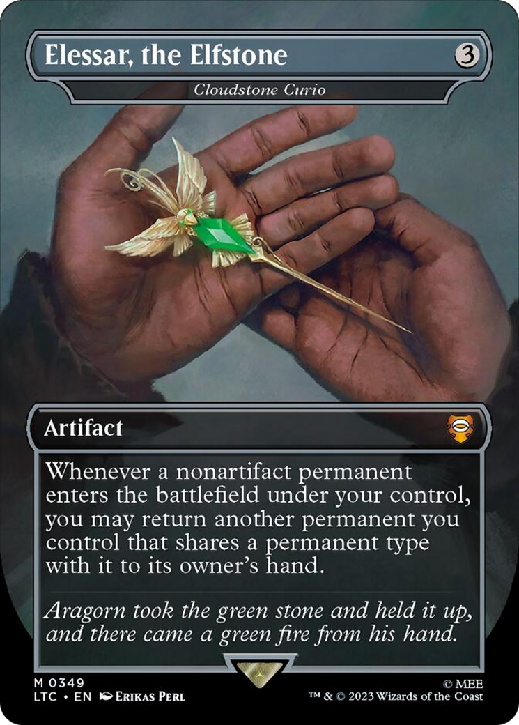 Elessar, the Elfstone - Cloudstone Curio (Borderless) (Surge Foil) [The Lord of the Rings: Tales of Middle-Earth Commander] | Empire Gaming NC