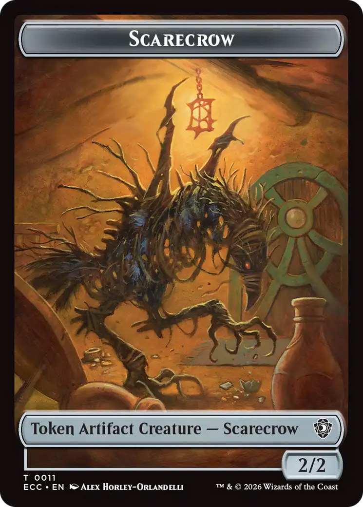 Saproling // Scarecrow Double-Sided Token [Lorwyn Eclipsed Tokens] | Empire Gaming NC