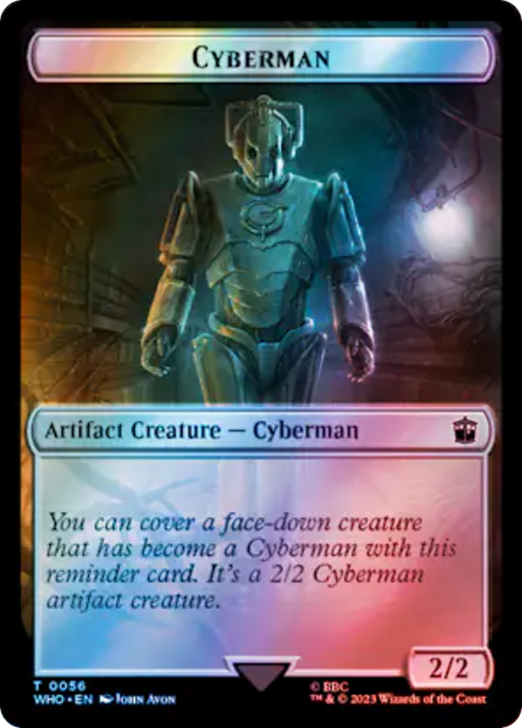 Alien Rhino // Cyberman Double-Sided Token (Surge Foil) [Doctor Who Tokens] | Empire Gaming NC