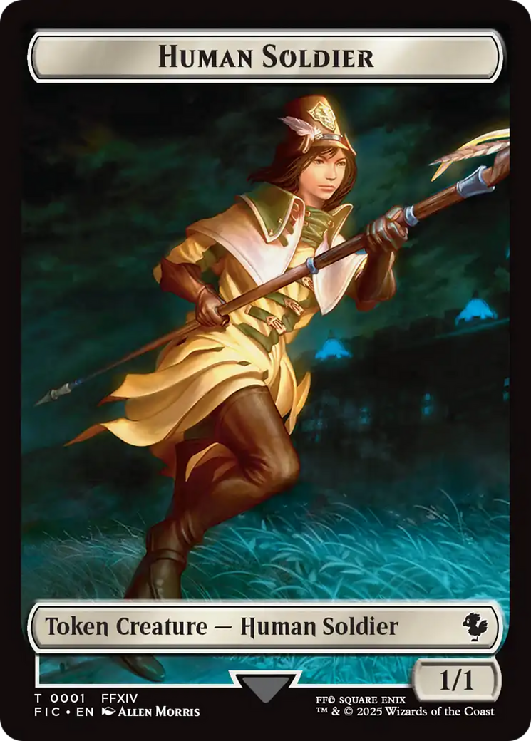 Human Soldier // Hero (0033) Double-Sided Token (Surge Foil) [FINAL FANTASY Commander Tokens] | Empire Gaming NC