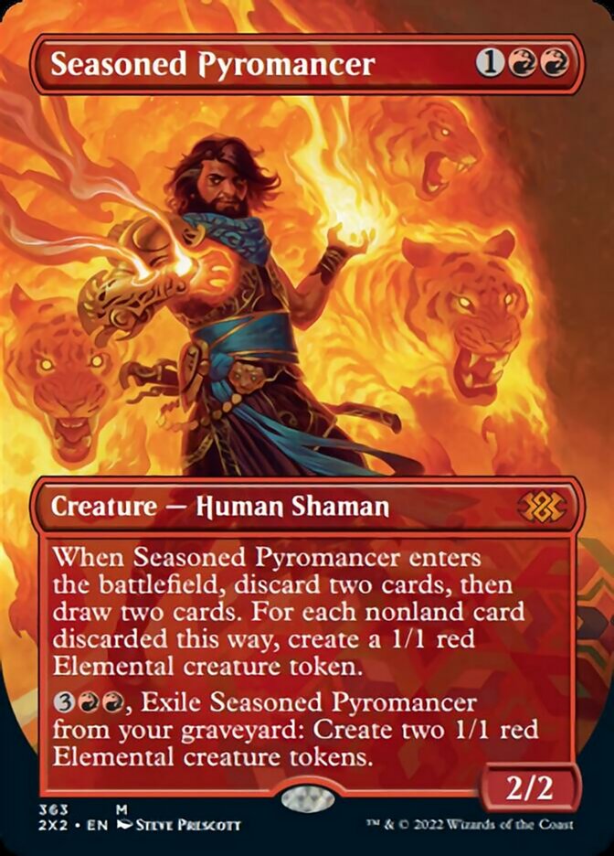 Seasoned Pyromancer (Borderless Alternate Art) [Double Masters 2022] | Empire Gaming NC