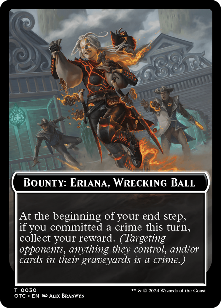 Bounty: Eriana, Wrecking Ball // Bounty Rules Double-Sided Token [Outlaws of Thunder Junction Commander Tokens] | Empire Gaming NC