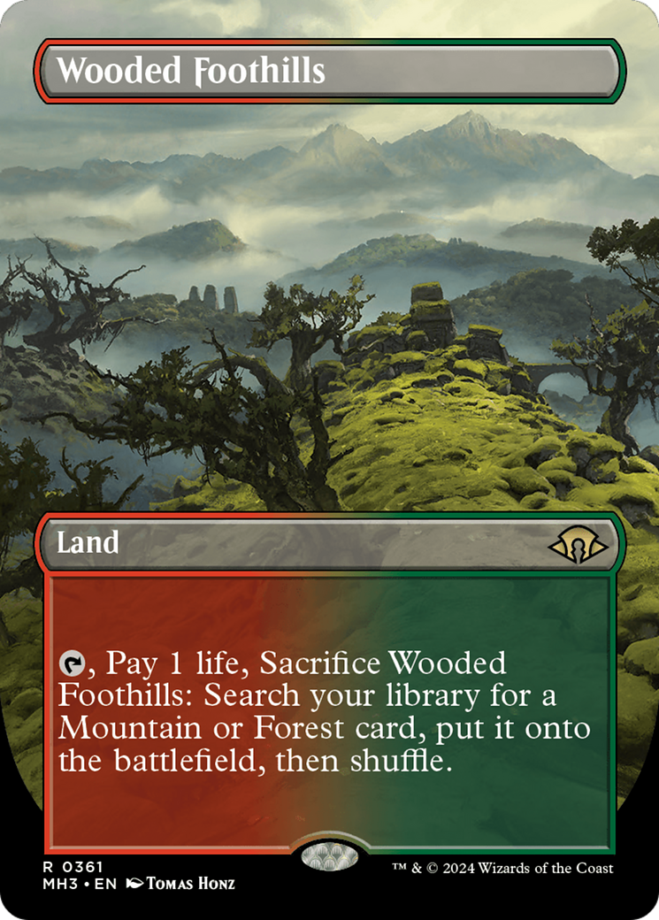 Wooded Foothills (Borderless) [Modern Horizons 3] | Empire Gaming NC