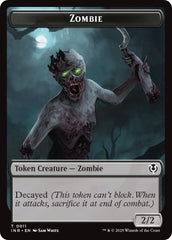 Zombie (0011) // Zombie (0012) Double-Sided Token [Innistrad Remastered Tokens] | Empire Gaming NC