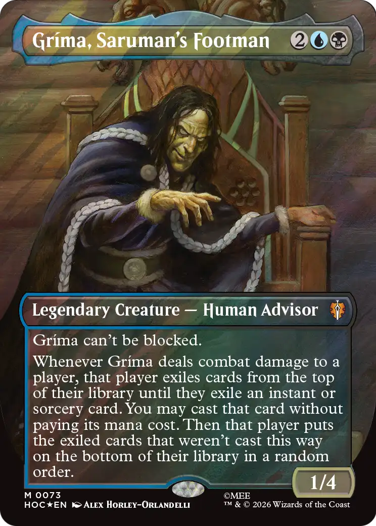 Grima, Saruman's Footman (Borderless) (Surge Foil) [The Hobbit: Eternal-Legal] | Empire Gaming NC