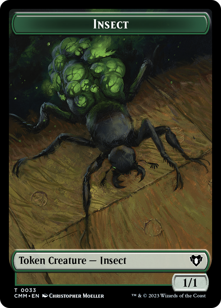 Spirit (0010) // Insect Double-Sided Token [Commander Masters Tokens] | Empire Gaming NC