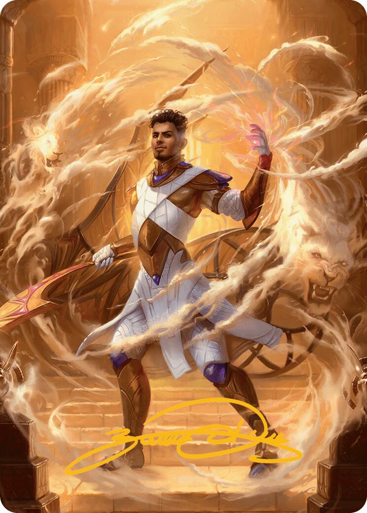 Basri, Tomorrow's Champion Art Card (Gold-Stamped Signature) [Aetherdrift Art Series] | Empire Gaming NC