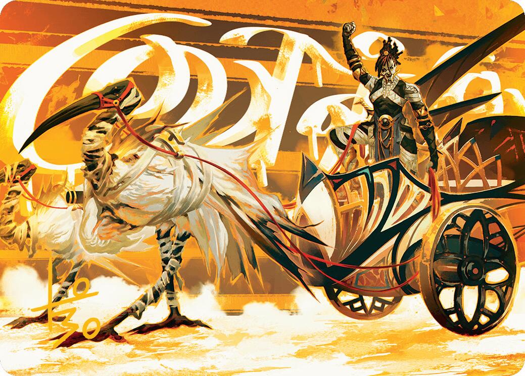 Skyseer's Chariot Art Card (Gold-Stamped Signature) [Aetherdrift Art Series] | Empire Gaming NC