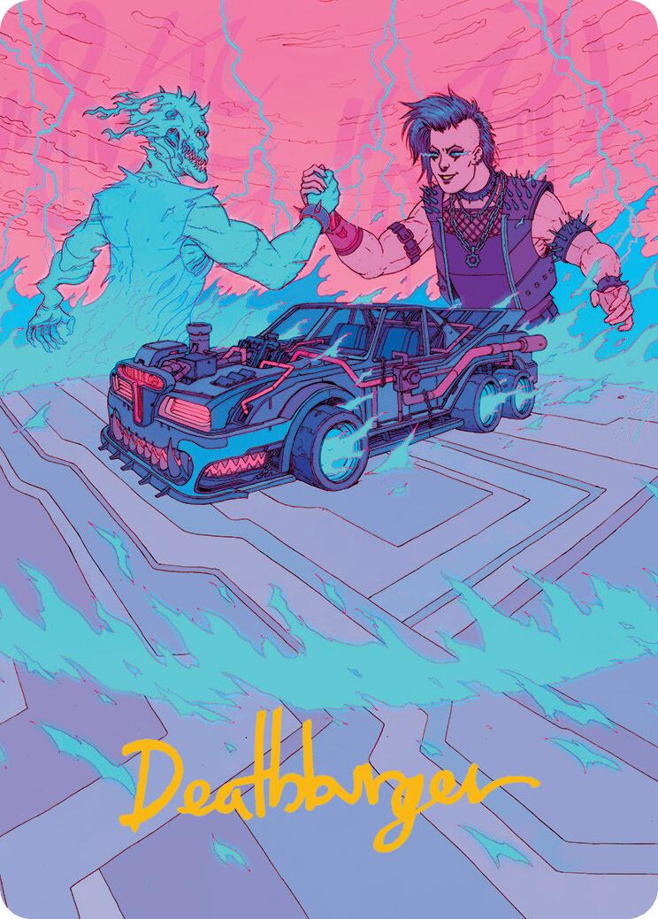 Demonic Junker Art Card (Gold-Stamped Signature) [Aetherdrift Art Series] | Empire Gaming NC