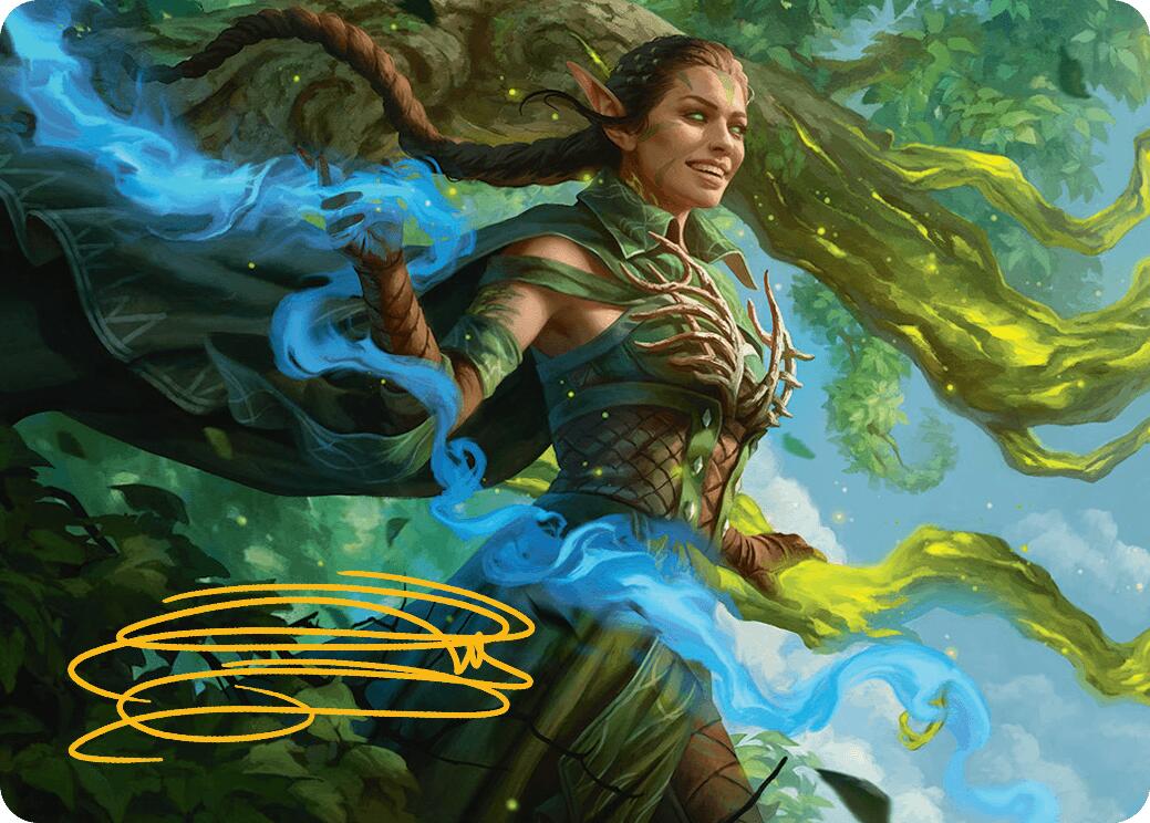 Nissa, Worldsoul Speaker Art Card (Gold-Stamped Signature) [Aetherdrift Art Series] | Empire Gaming NC