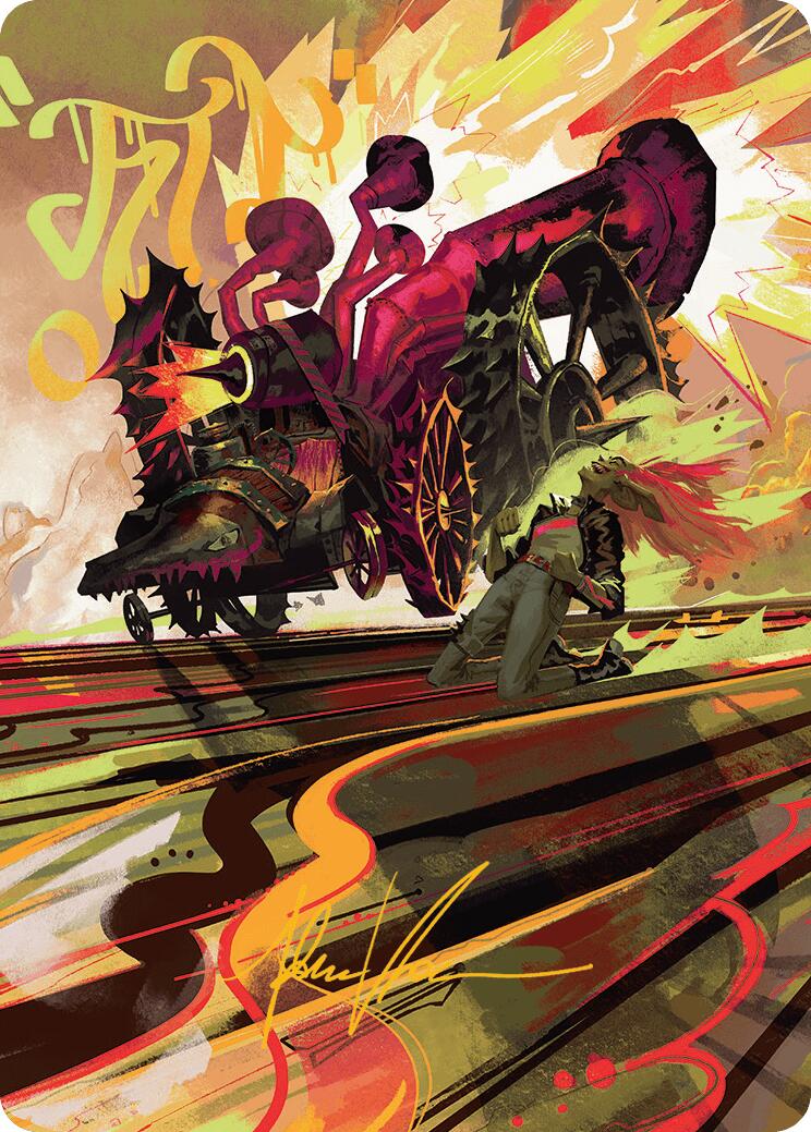 Rocketeer Boostbuggy Art Card (Gold-Stamped Signature) [Aetherdrift Art Series] | Empire Gaming NC