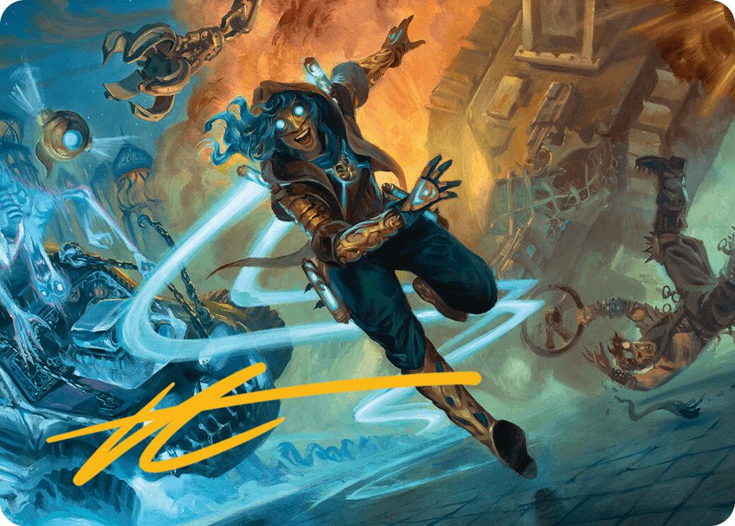 Sita Varma, Masked Racer Art Card (Gold-Stamped Signature) [Aetherdrift Art Series] | Empire Gaming NC