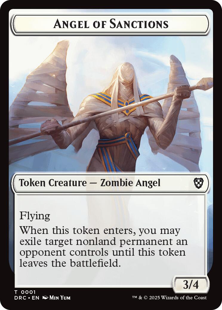 Angel of Sanctions // Vizier of Many Faces Double-Sided Token [Aetherdrift Commander] | Empire Gaming NC