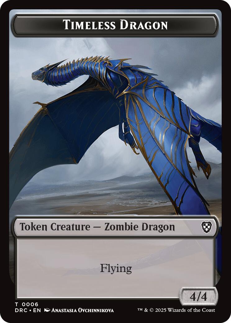 Timeless Dragon // Zombie (0007) Double-Sided Token [Aetherdrift Tokens] | Empire Gaming NC