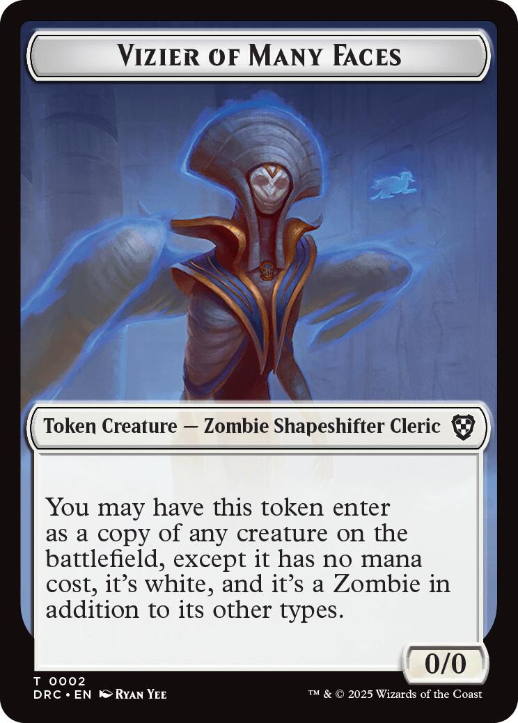 Vizier of Many Faces // Zombie (0003) Double-Sided Token [Aetherdrift Tokens] | Empire Gaming NC